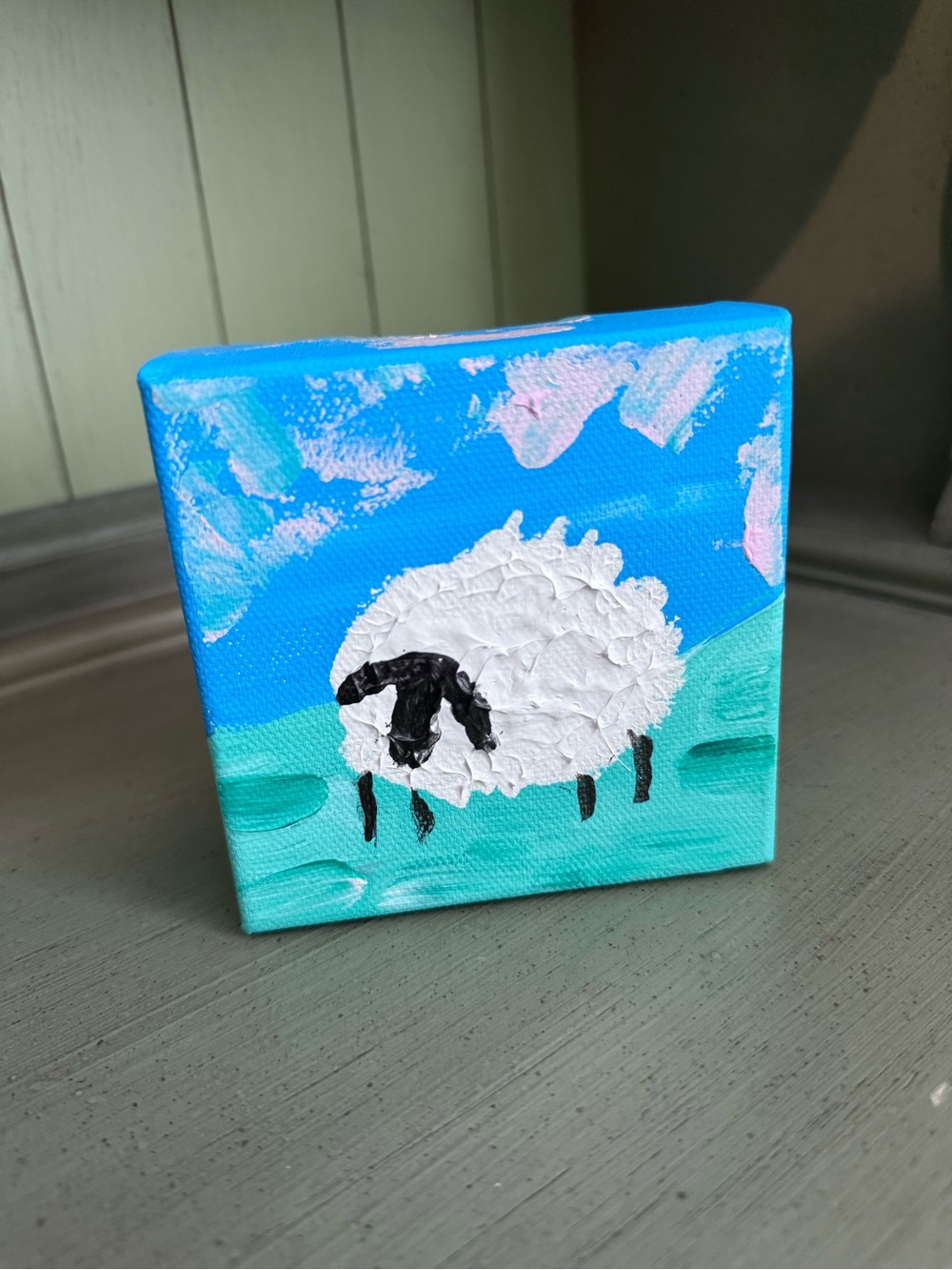 Little Lamb! Perfect for a baby gift or just fun decor! 4x4x2 inch canvas